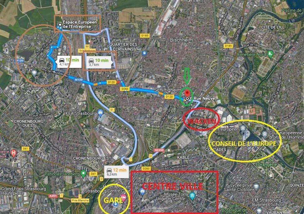 T2 - Tram Direct Strasbourg Centre Ville En 11 Min - Parking Gratuit Schiltigheim Exterior photo